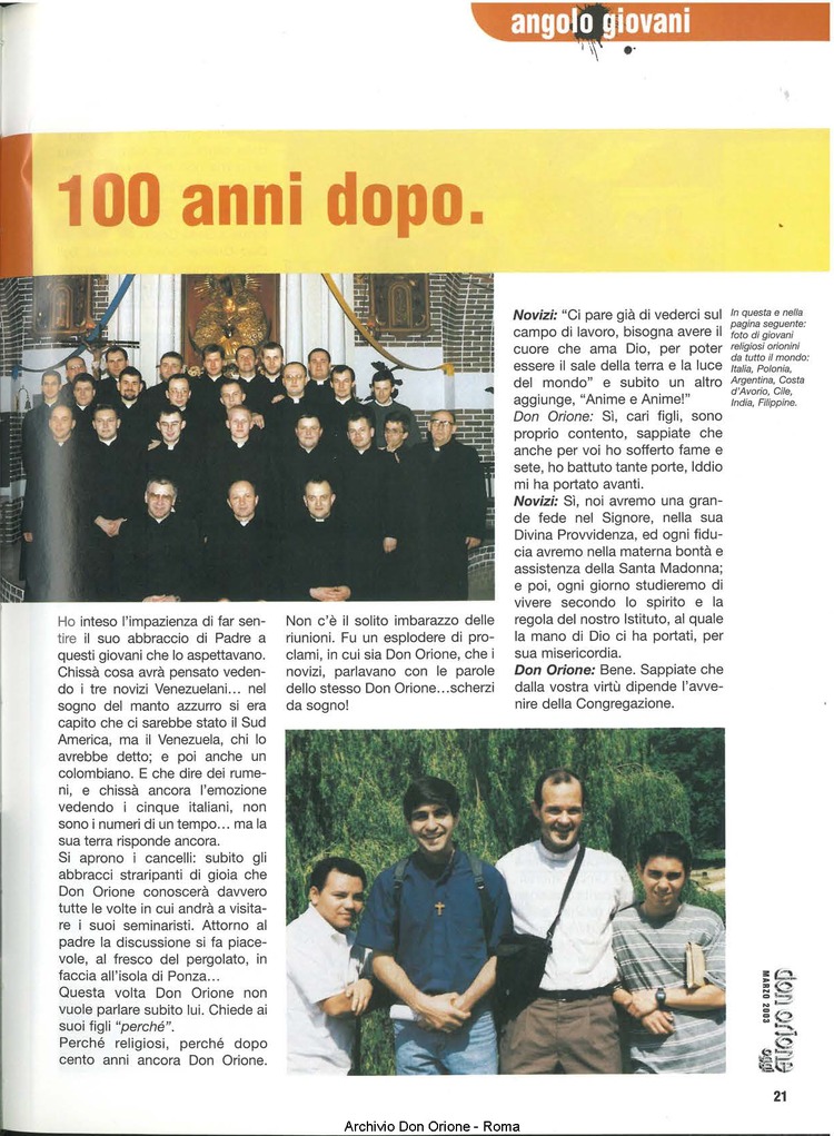 Don Orione oggi, 2003, 03, pagina 21
