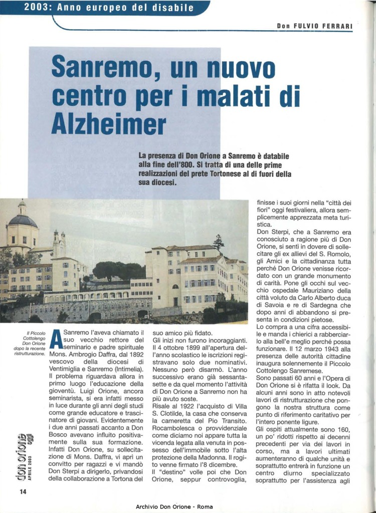 Don Orione oggi, 2003, 04, pagina 14