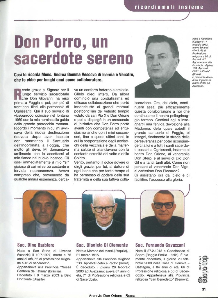 Don Orione oggi, 2003, 04, pagina 31