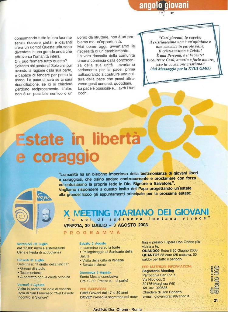 Don Orione oggi, 2003, 05, pagina 21