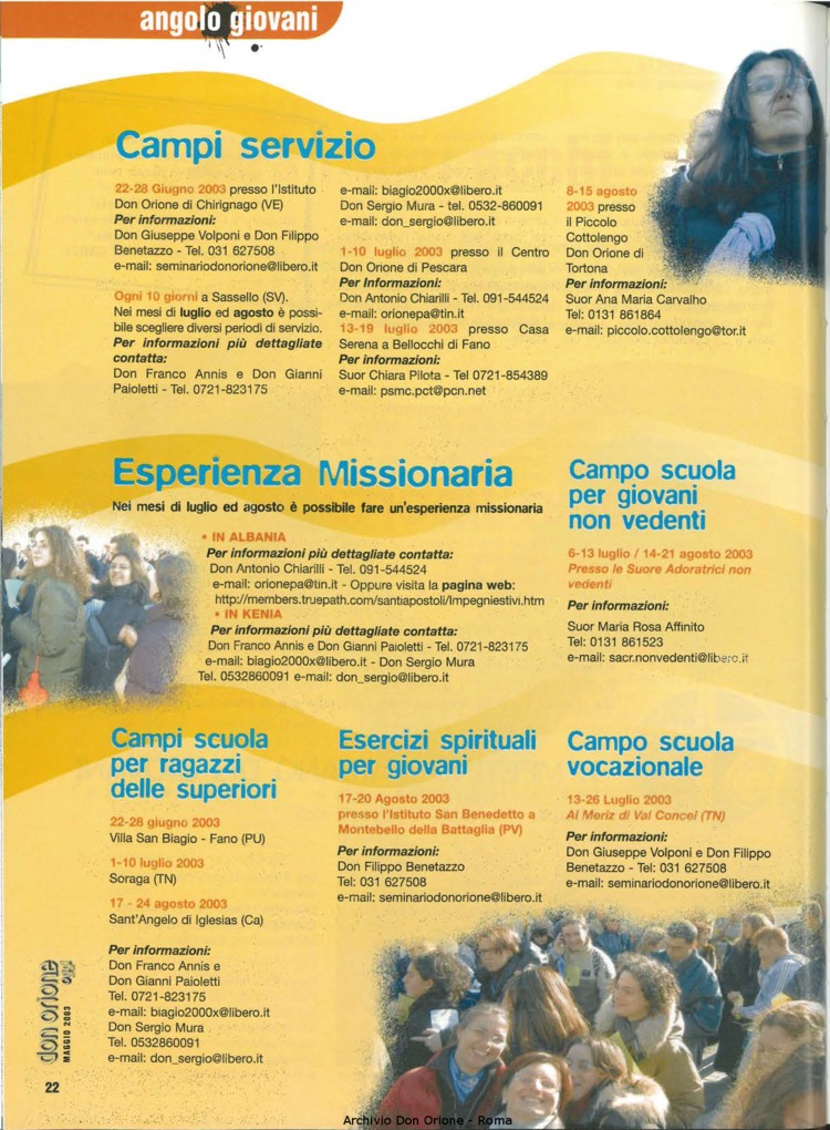 Don Orione oggi, 2003, 05, pagina 22