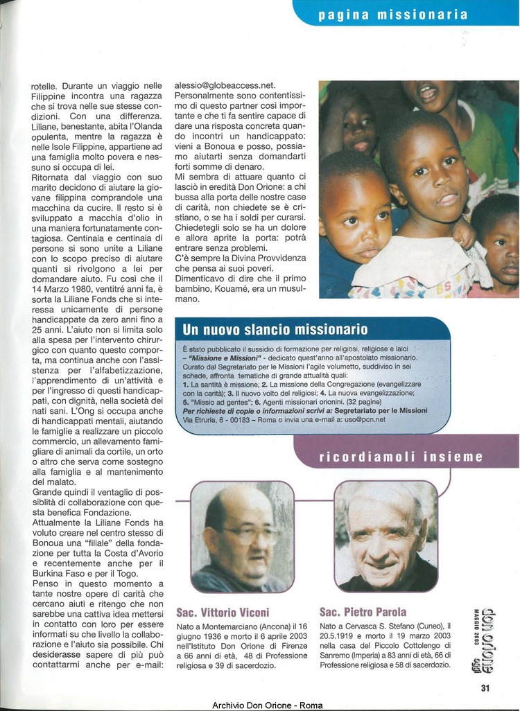 Don Orione oggi, 2003, 05, pagina 31