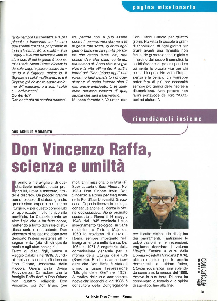 Don Orione oggi, 2003, 06, pagina 31