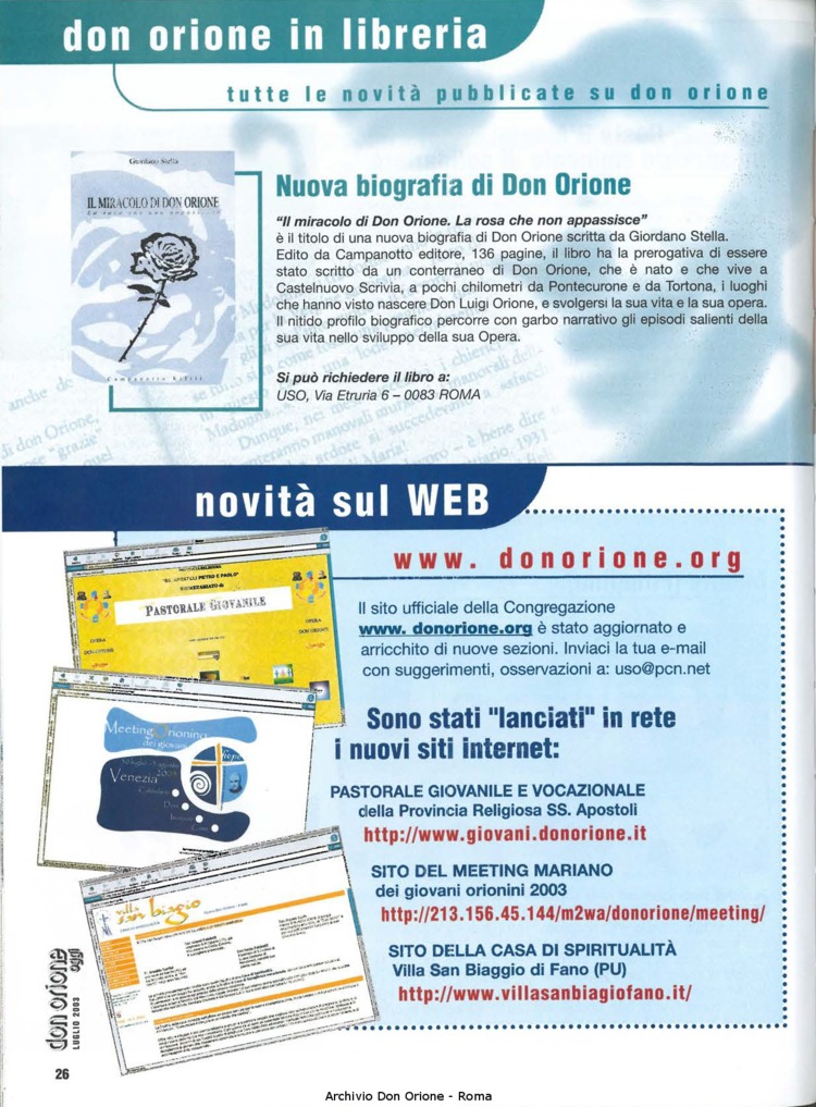 Don Orione oggi, 2003, 07, pagina 26