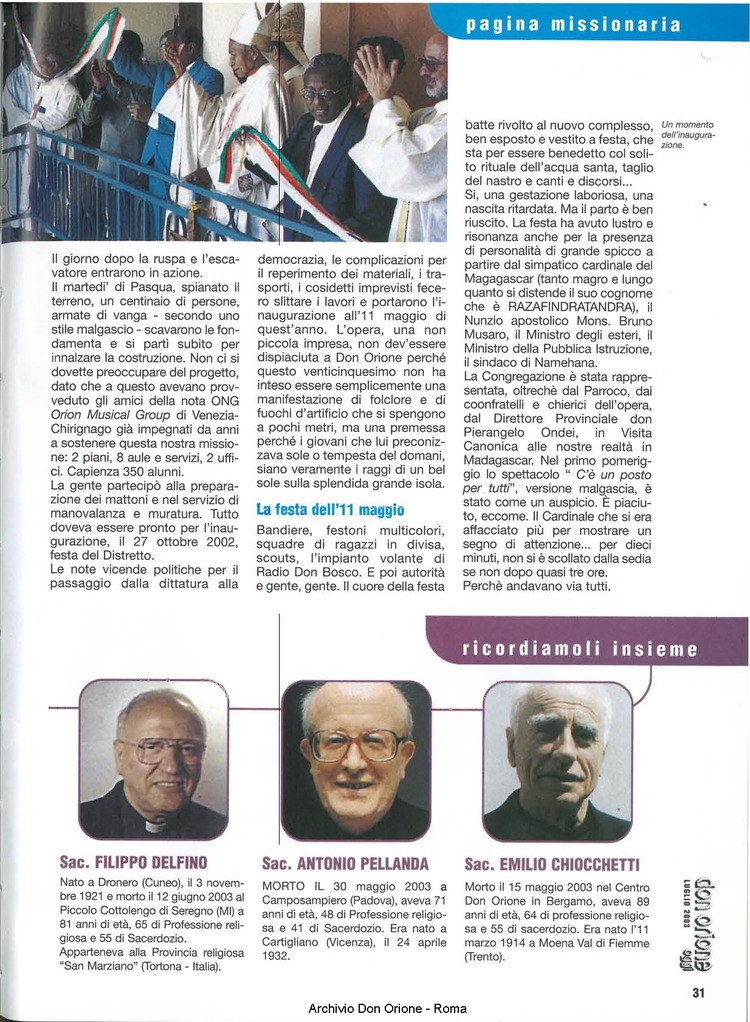 Don Orione oggi, 2003, 07, pagina 31