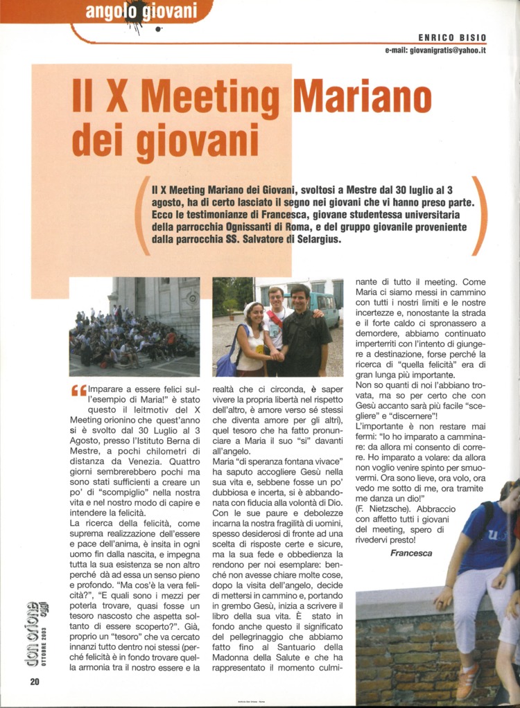 Don Orione oggi, 2003, 09, pagina 20