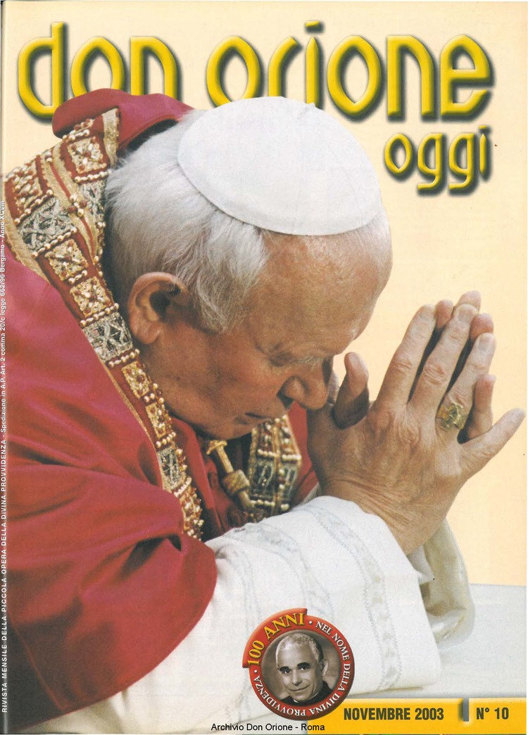 Don Orione oggi, 2003, 10, pagina 1