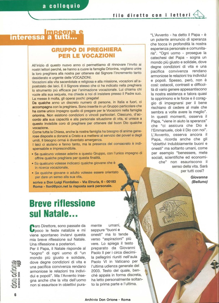 Don Orione oggi, 2004, 01, pagina 6