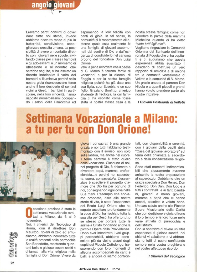 Don Orione oggi, 2004, 01, pagina 22