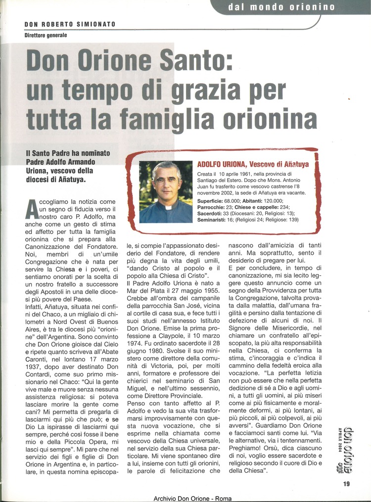 Don Orione oggi, 2004, 04, pagina 19