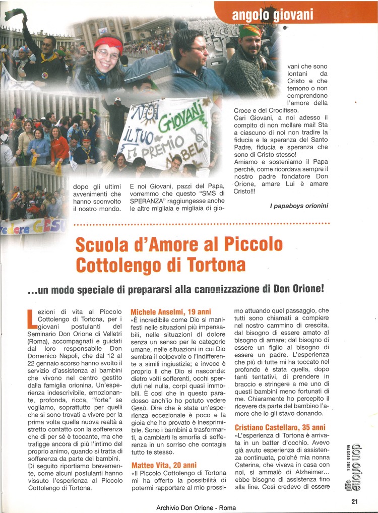 Don Orione oggi, 2004, 05, pagina 21
