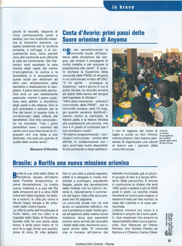 Don Orione oggi, 2004, 05, pagina 27