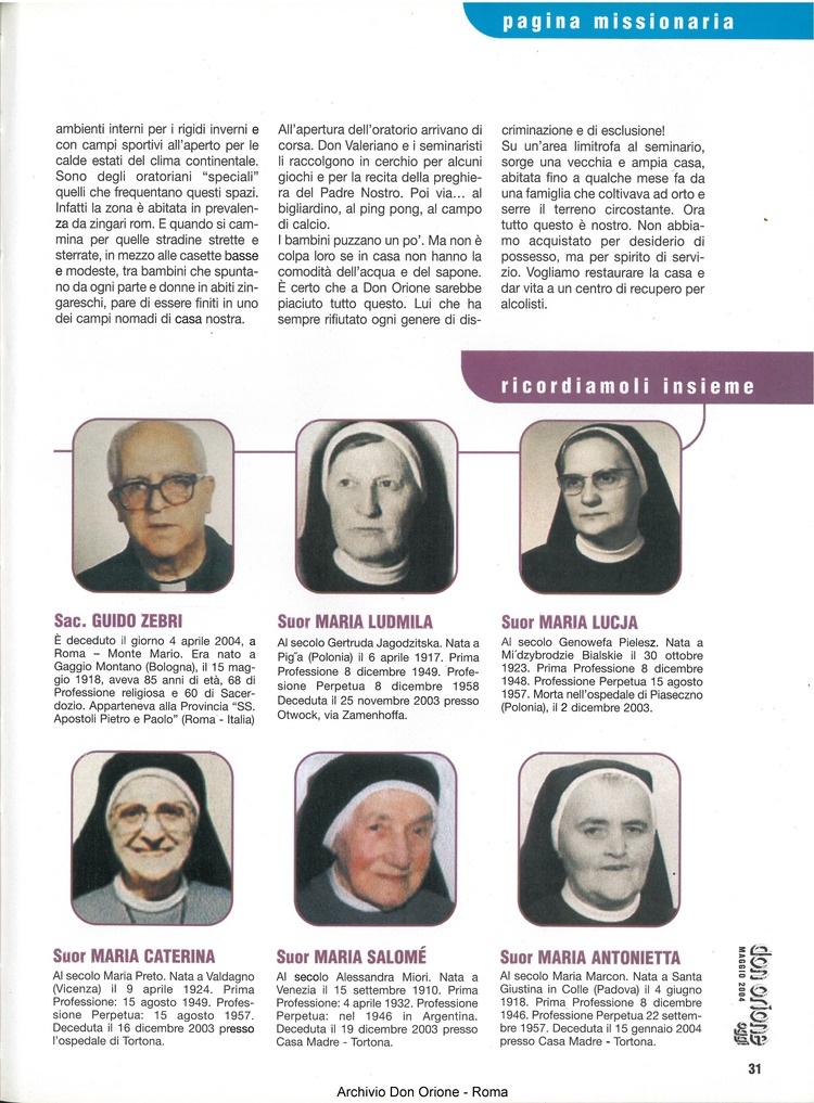 Don Orione oggi, 2004, 05, pagina 31