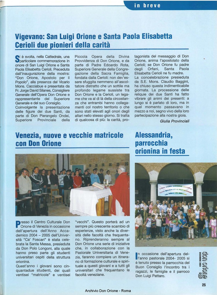 Don Orione oggi, 2004, 10, pagina 25
