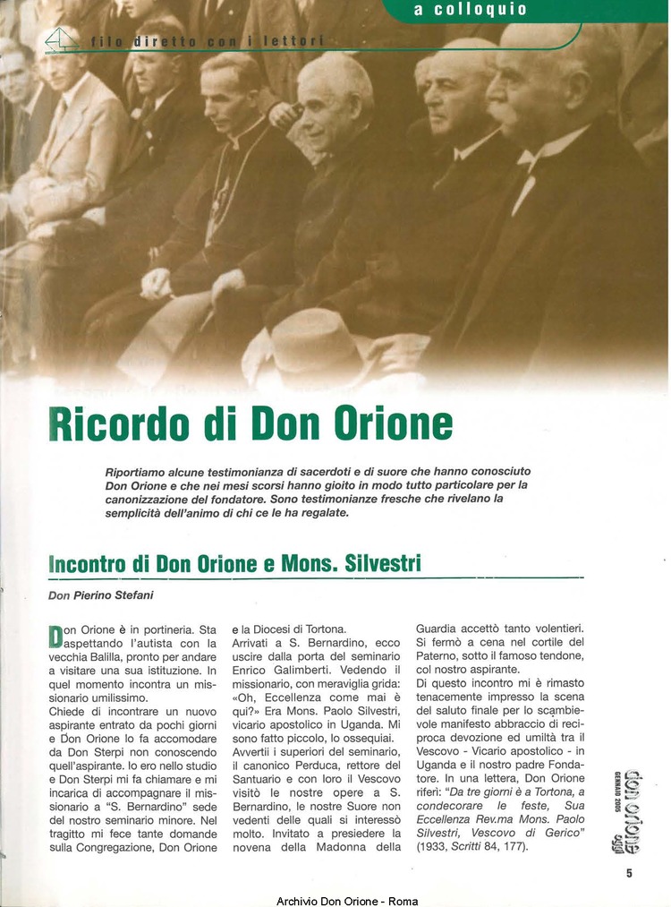 Don Orione oggi, 2005, 01, pagina 5