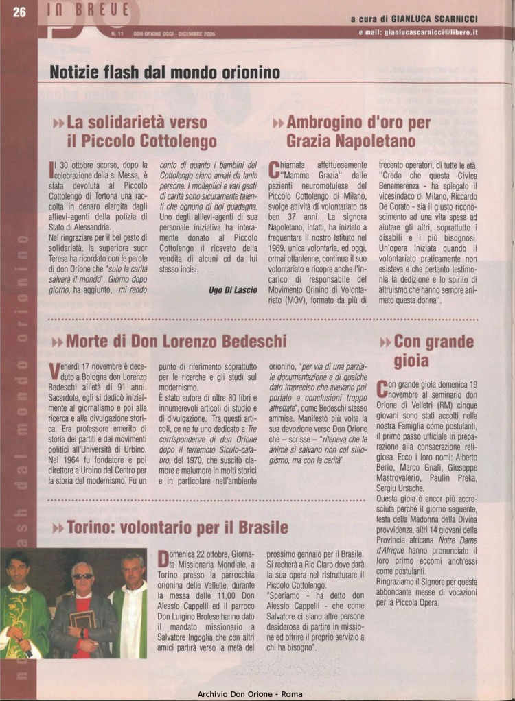Don Orione oggi, 2006, 11, pagina 26