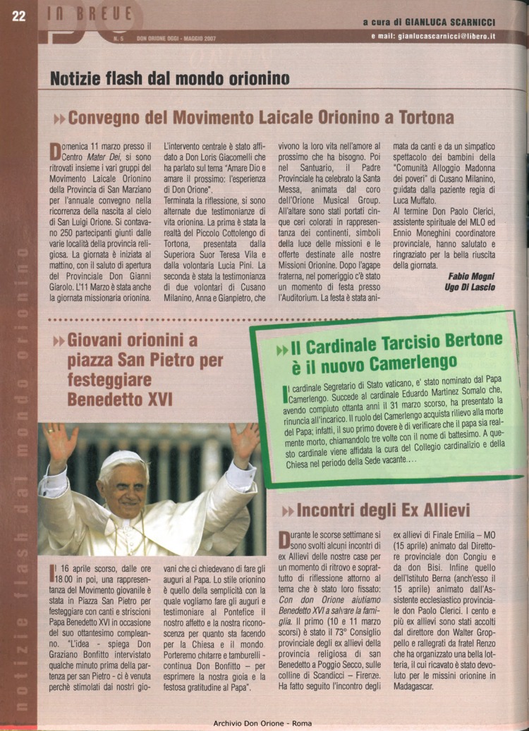 Don Orione oggi, 2007, 05, pagina 22
