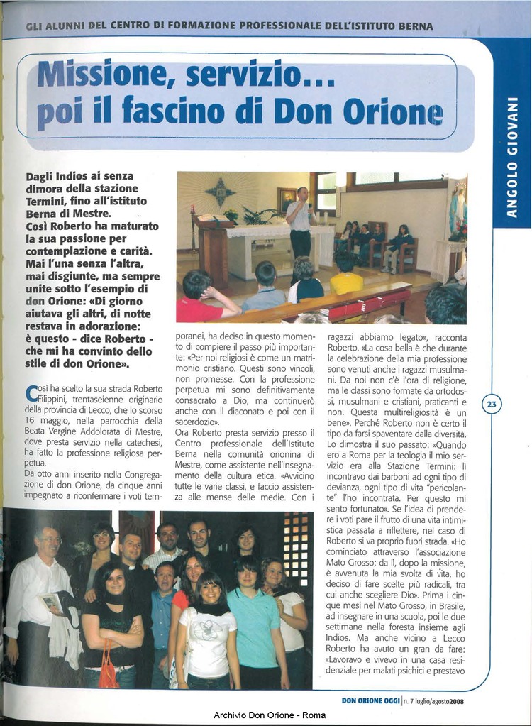 Don Orione oggi, 2008, 07, pagina 23