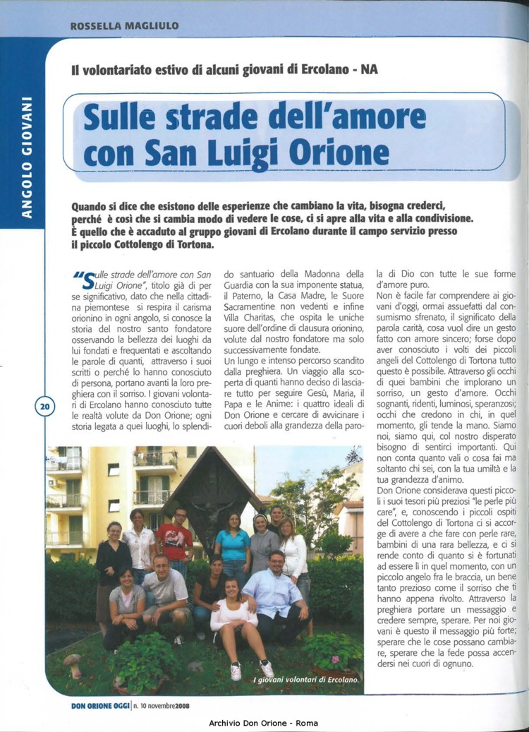 Don Orione oggi, 2008, 10, pagina 20