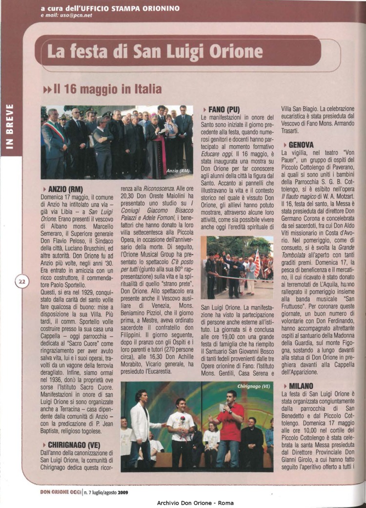 Don Orione oggi, 2009, 07, pagina 22