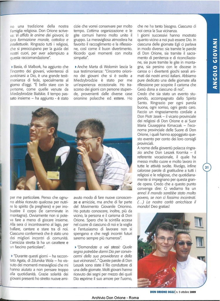 Don Orione oggi, 2009, 09, pagina 21
