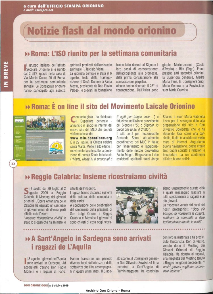 Don Orione oggi, 2009, 09, pagina 22