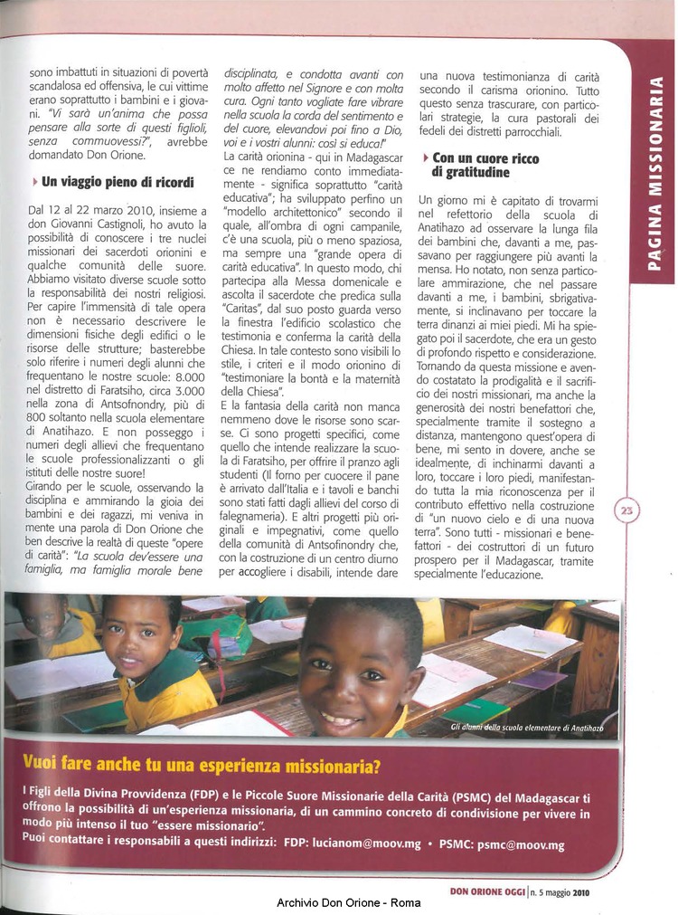 Don Orione oggi, 2010, 05, pagina 23