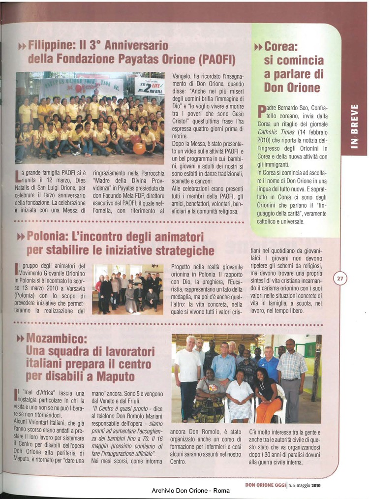 Don Orione oggi, 2010, 05, pagina 27