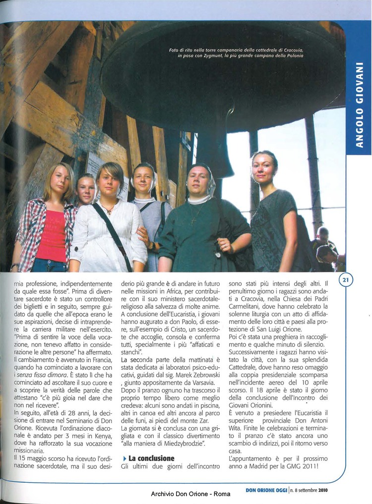 Don Orione oggi, 2010, 08, pagina 21