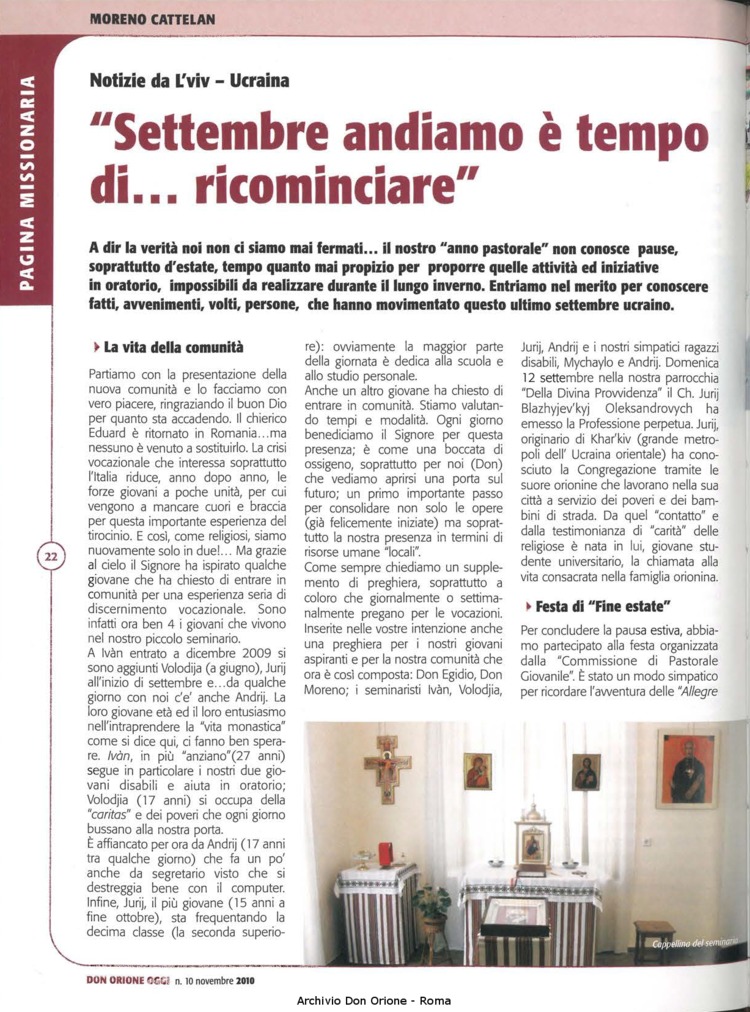 Don Orione oggi, 2010, 10, pagina 22