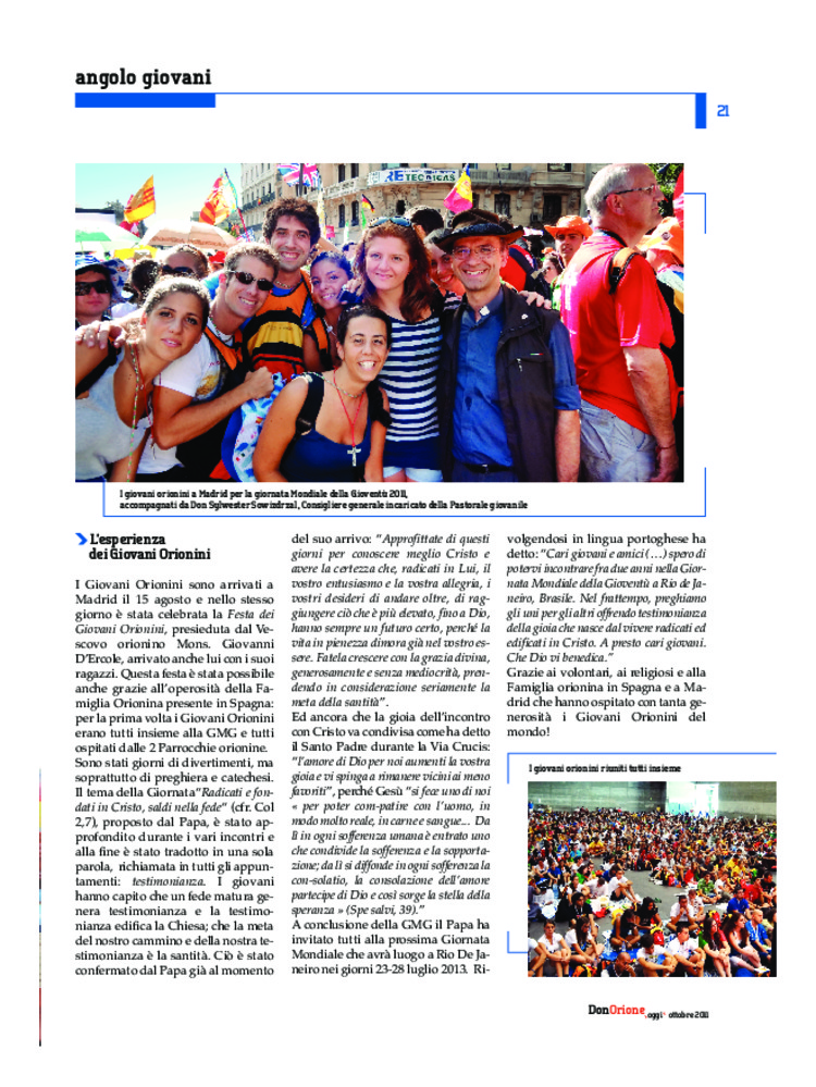 Don Orione oggi, 2011, 08, pagina 21