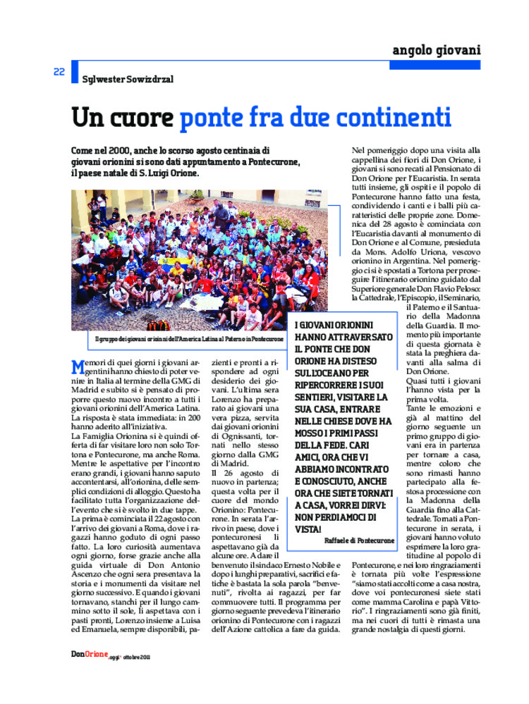 Don Orione oggi, 2011, 08, pagina 22