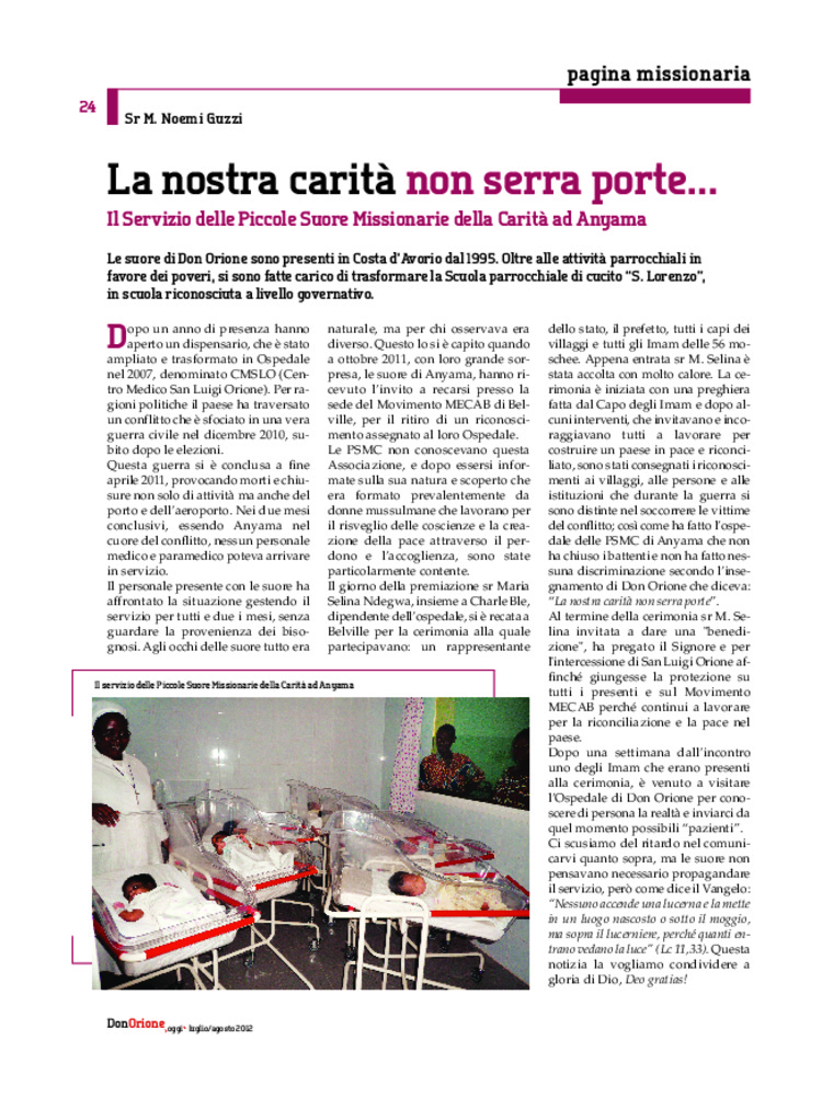 Don Orione oggi, 2012, 07, pagina 24