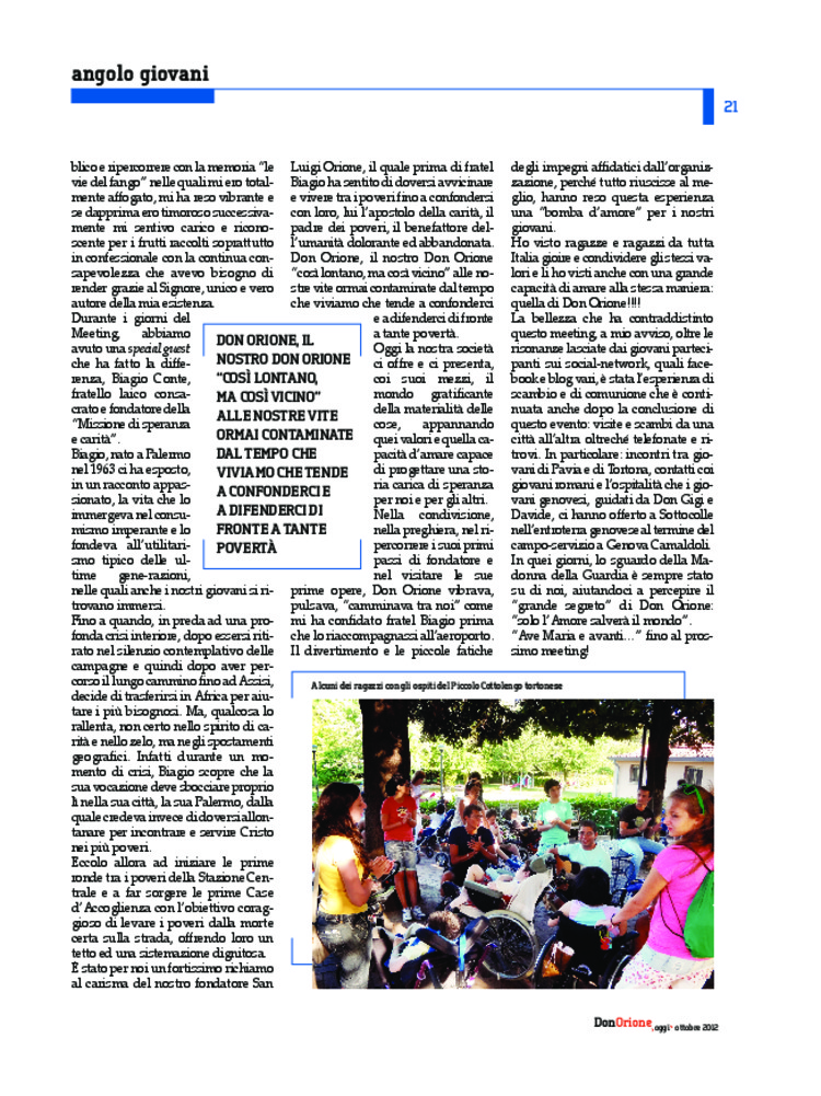 Don Orione oggi, 2012, 08, pagina 21