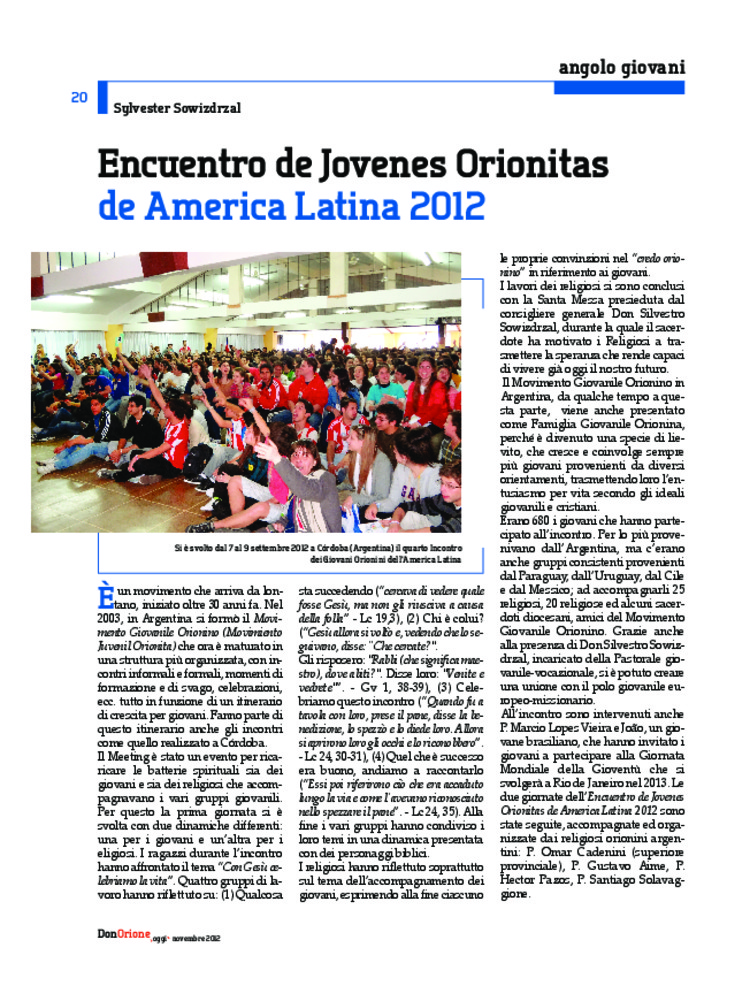 Don Orione oggi, 2012, 09, pagina 20