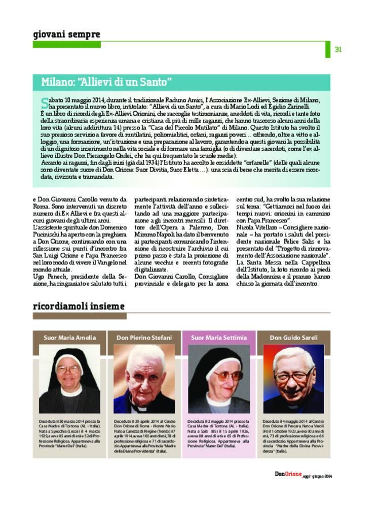 Don Orione oggi, 2014, 06, pagina 31