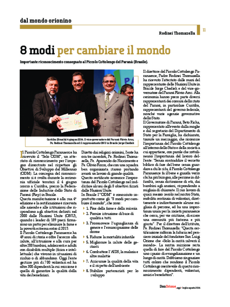 Don Orione oggi, 2014, 07, pagina 11