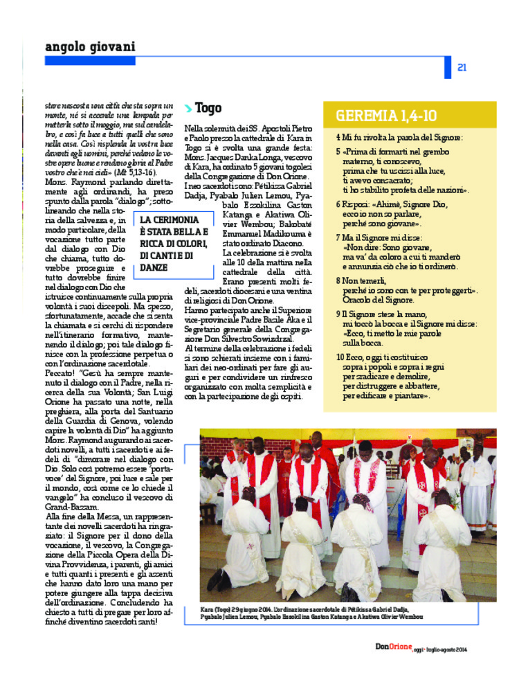 Don Orione oggi, 2014, 07, pagina 21