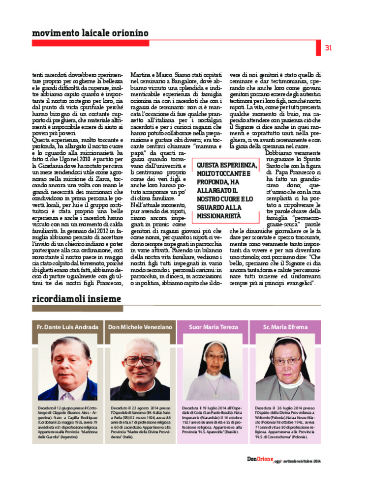 Don Orione oggi, 2014, 08, pagina 31