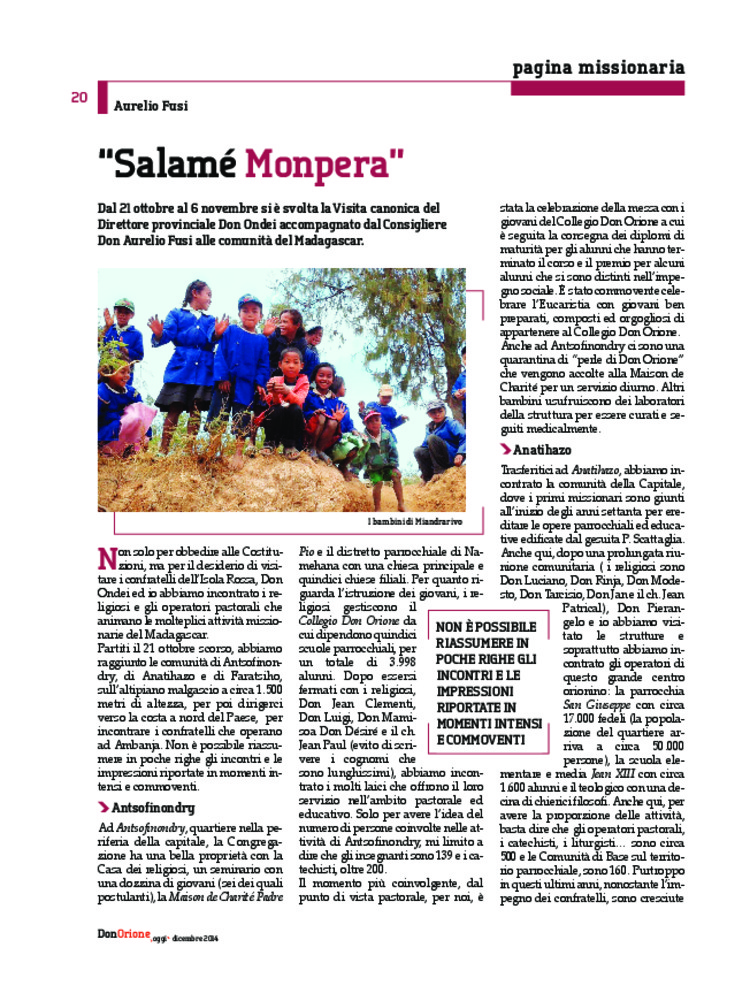 Don Orione oggi, 2014, 10, pagina 20