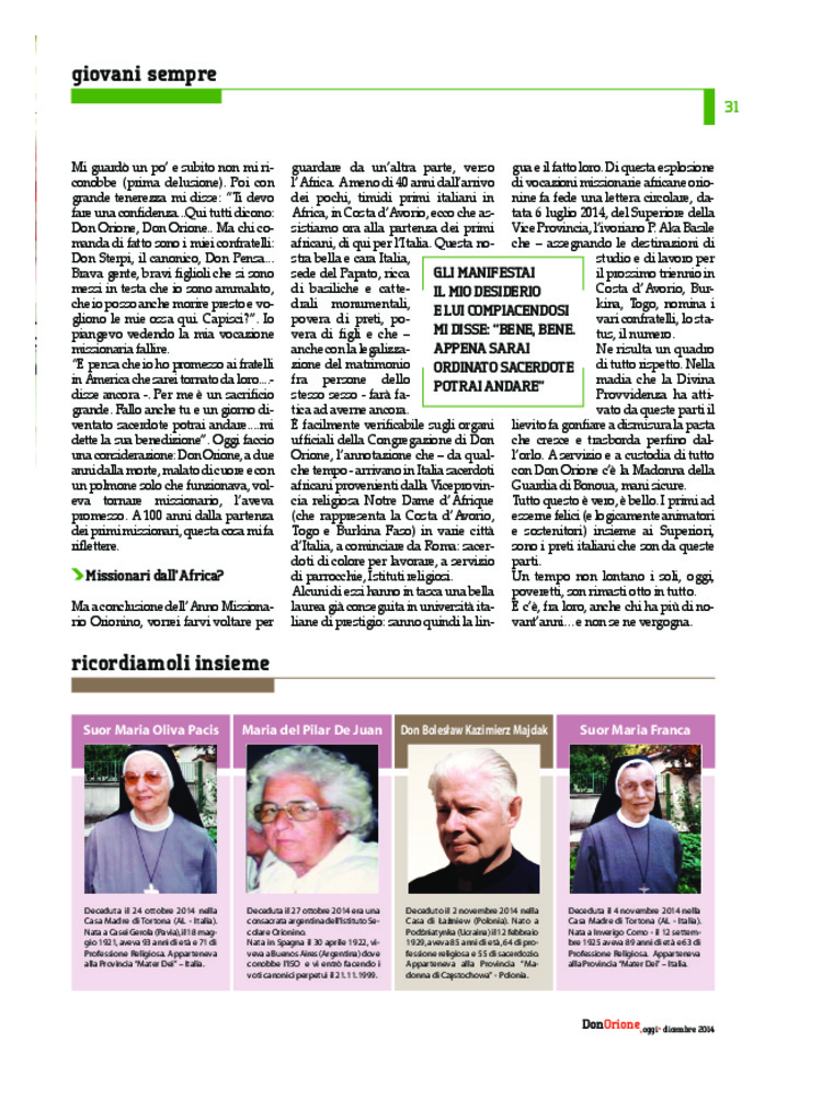 Don Orione oggi, 2014, 10, pagina 31