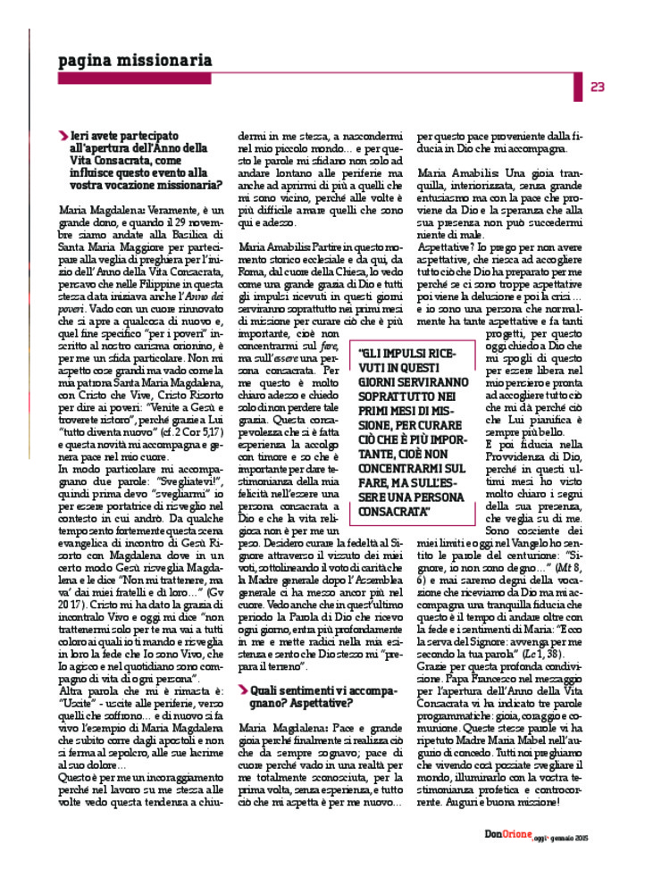Don Orione oggi, 2015, 01, pagina 23