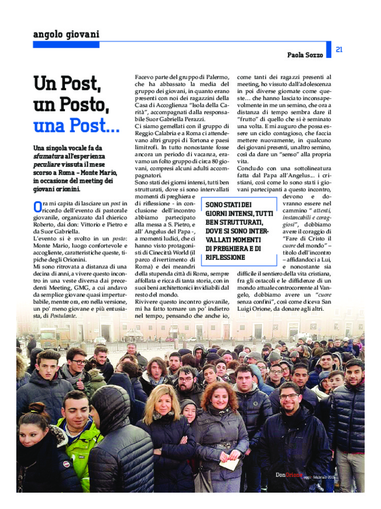 Don Orione oggi, 2015, 02, pagina 21