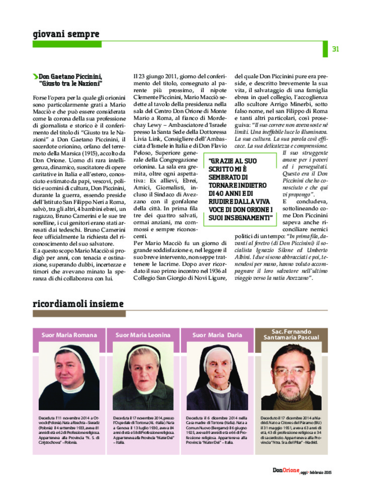 Don Orione oggi, 2015, 02, pagina 31