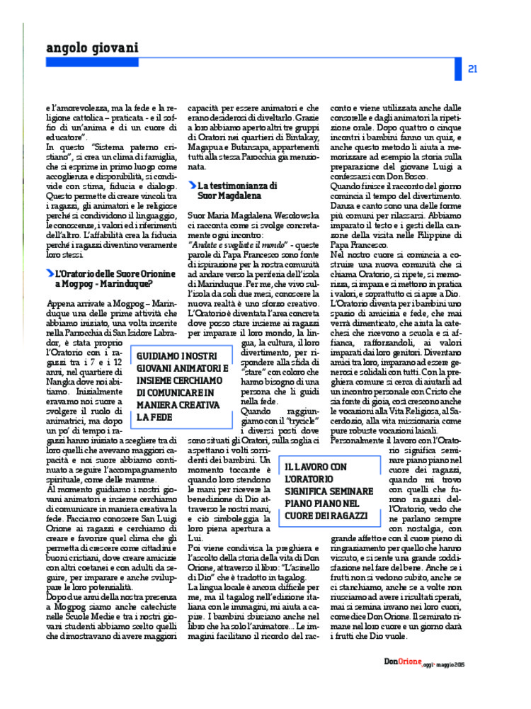 Don Orione oggi, 2015, 05, pagina 21
