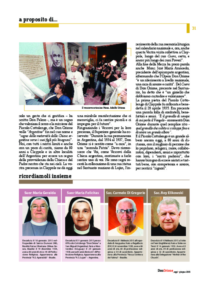 Don Orione oggi, 2015, 06, pagina 31