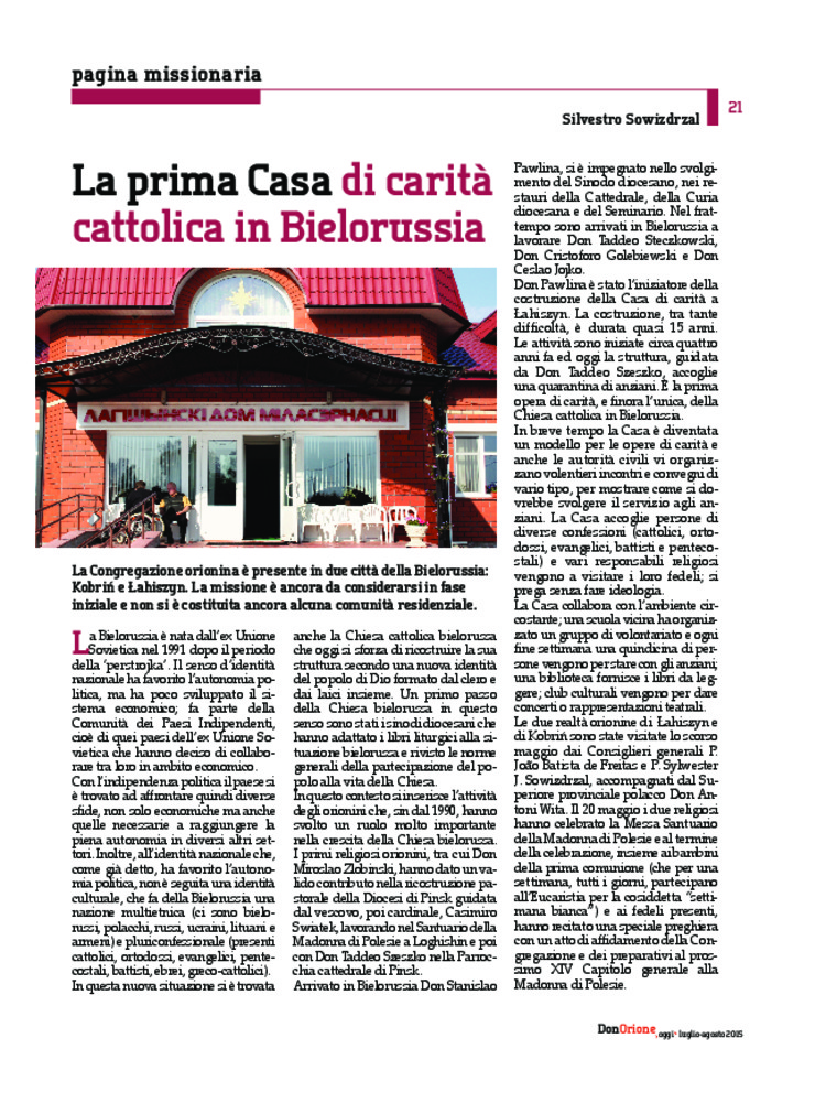 Don Orione oggi, 2015, 07, pagina 21