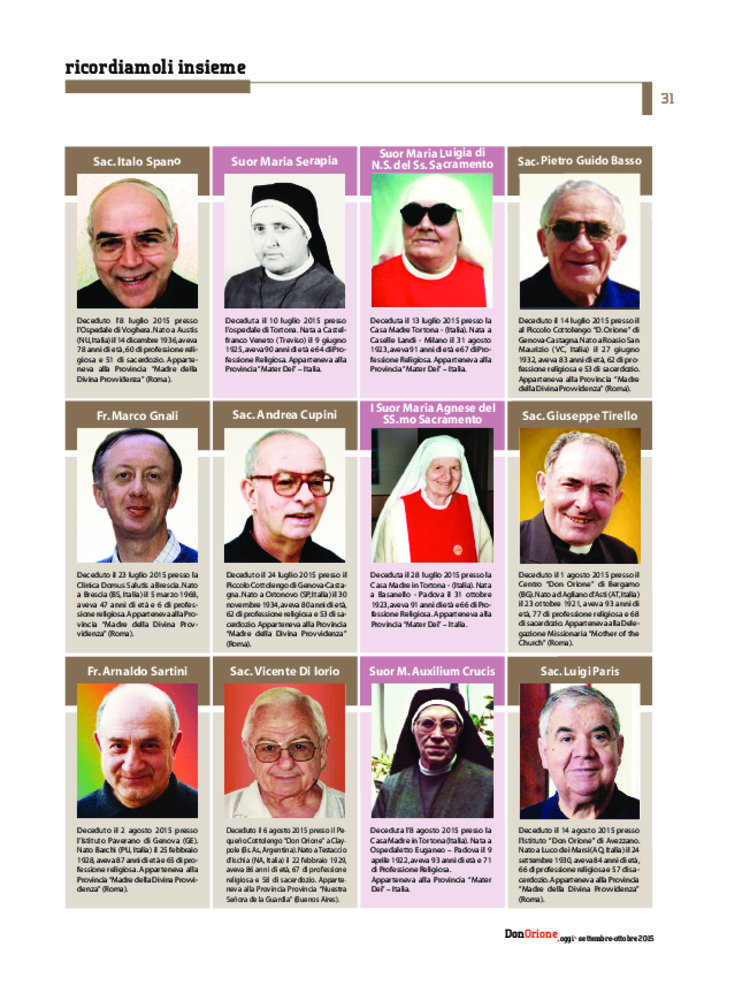 Don Orione oggi, 2015, 08, pagina 31