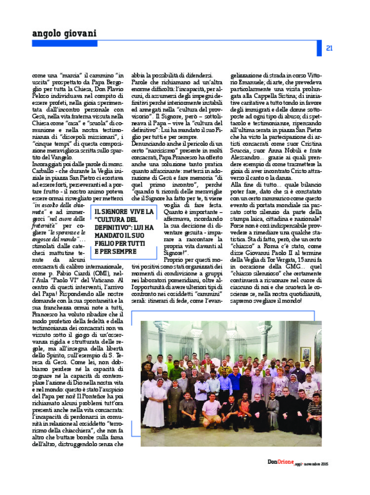 Don Orione oggi, 2015, 09, pagina 21