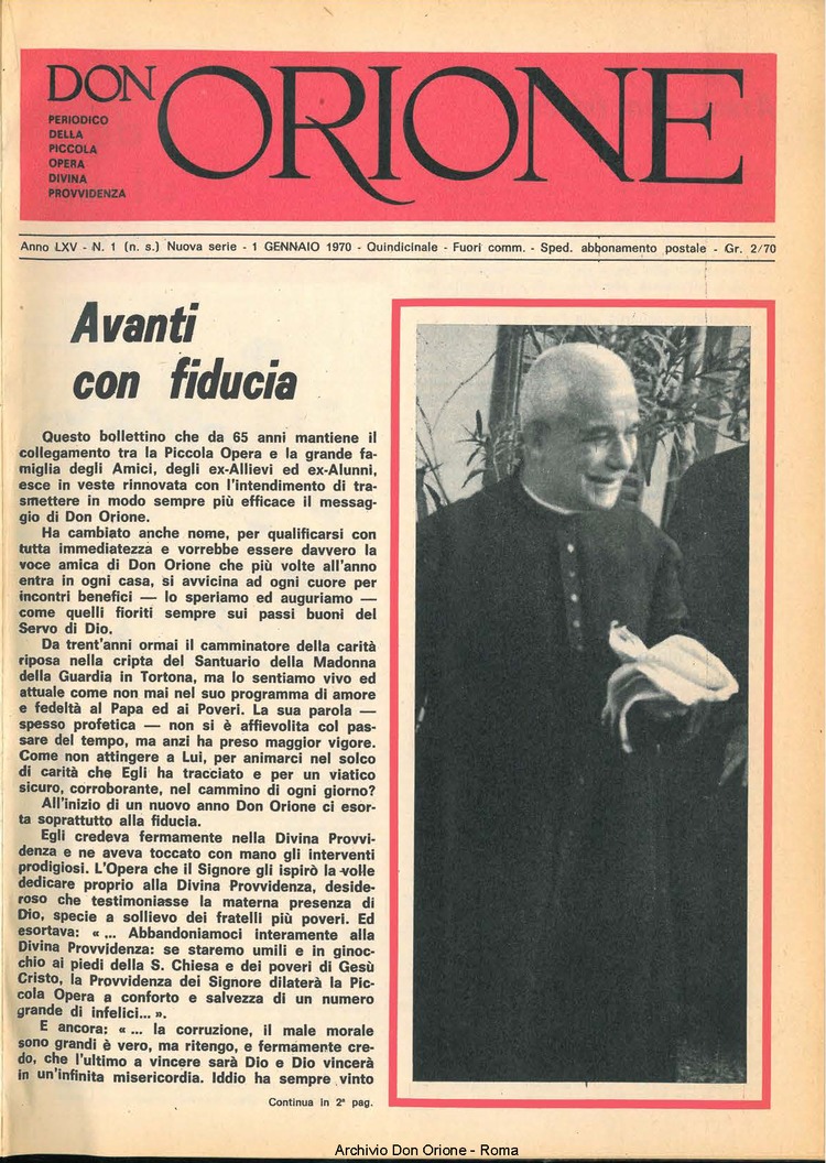 Don Orione, 65, 01, 01-01-1970, pagina 1